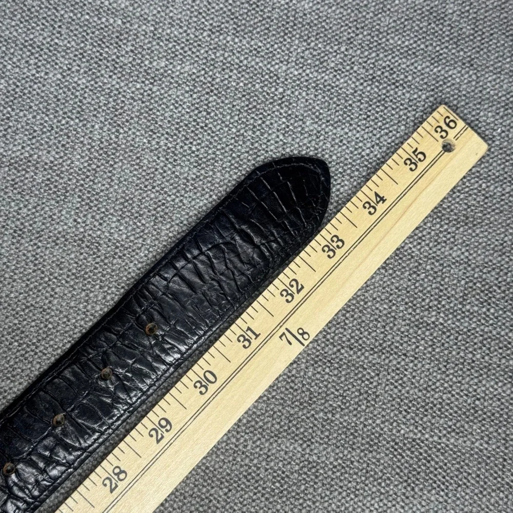 Cipriani Vintage Black Italian Alligator Calfskin Leather Belt Large Old Money
